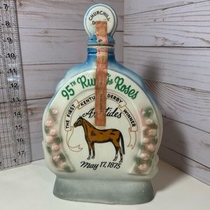 Vintage Jim Beam Churchill Downs 95th Kentucky Derby Whiskey Vase Decanter Decor